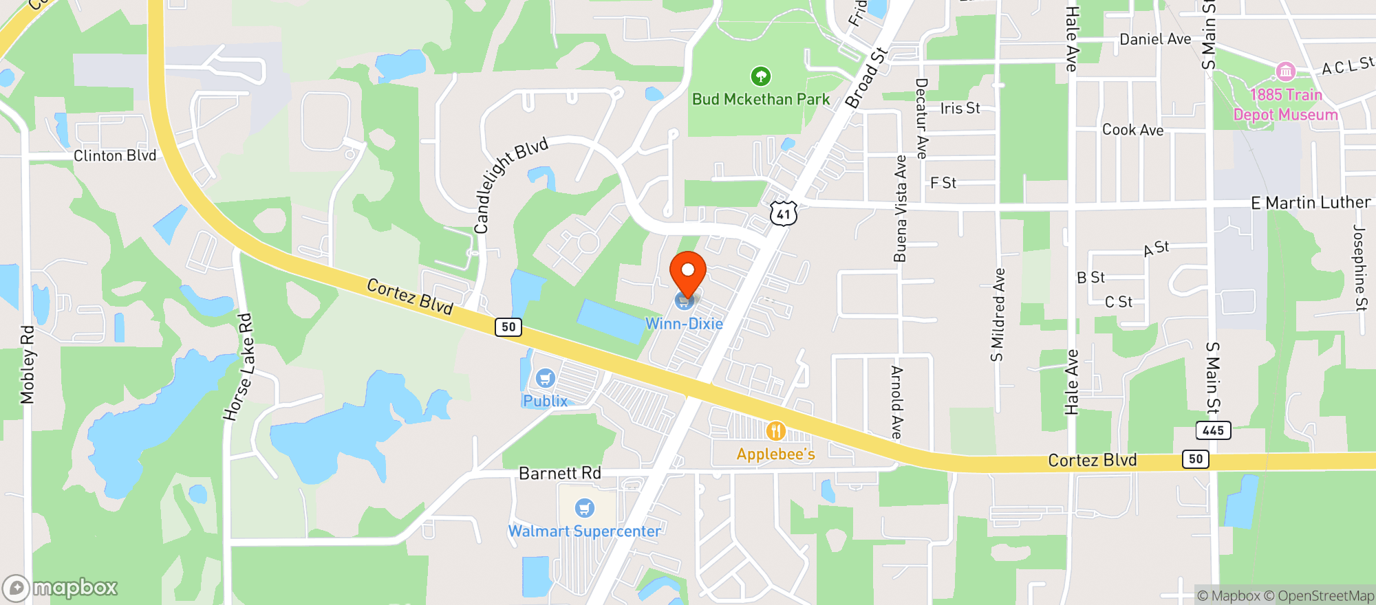 Map showing Winn Dixie 702