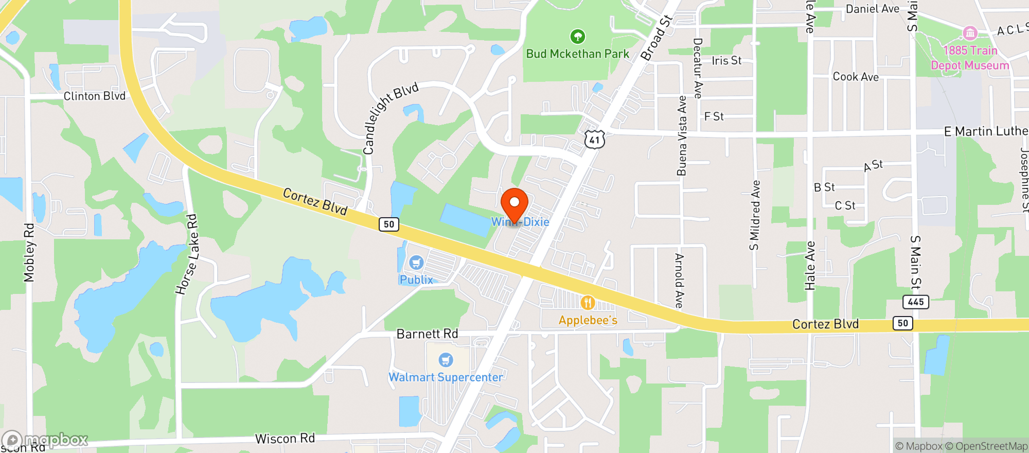 Map showing Brooksville Nat Fds