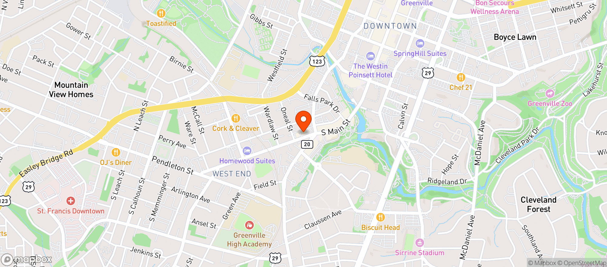 Map showing Matador