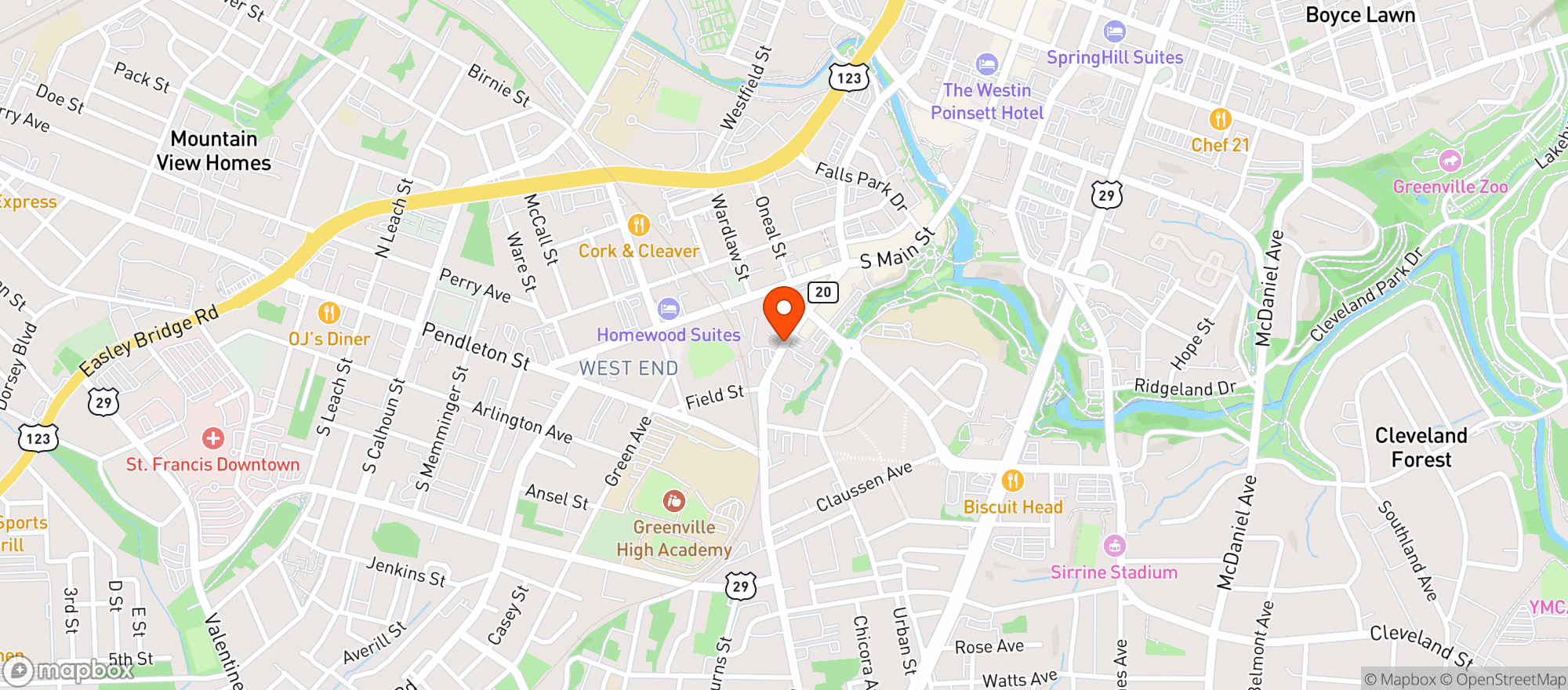 Map showing Mercado Cantina