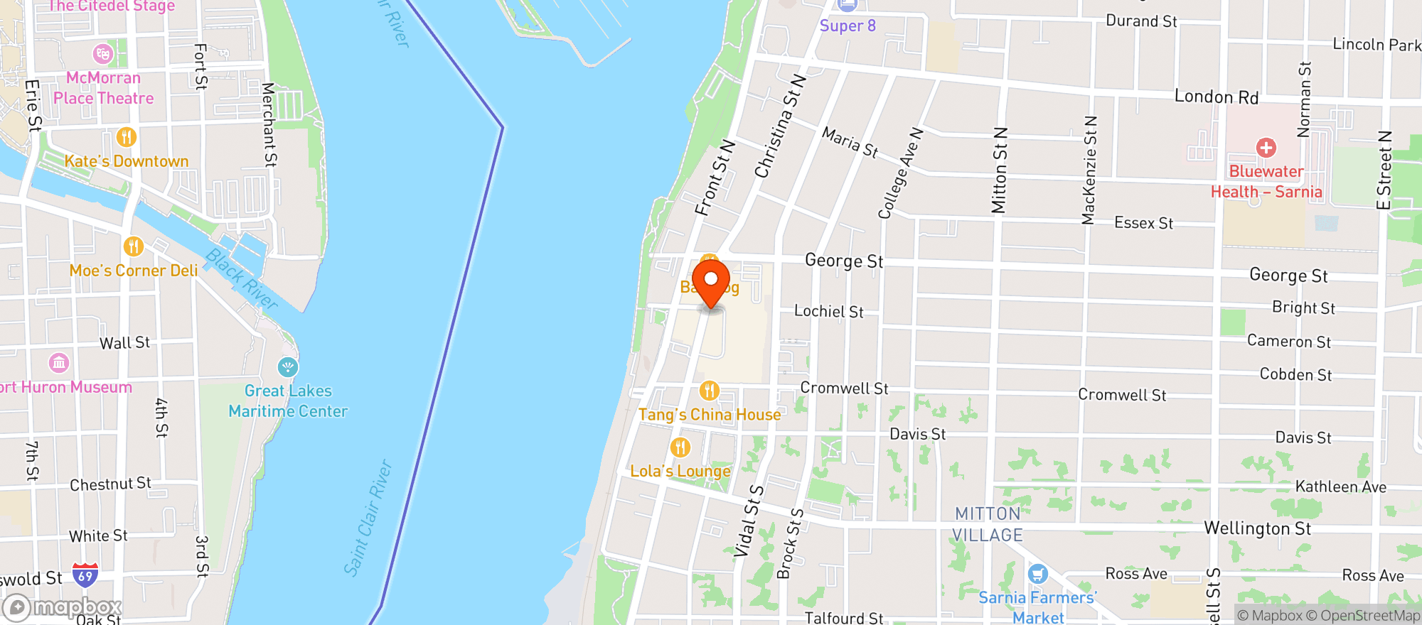 Map showing Greens Organic Café