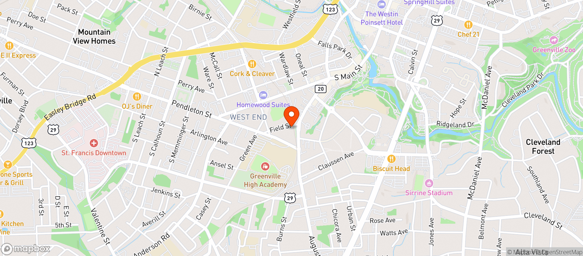 Map showing Demarcos Italian (gvl)