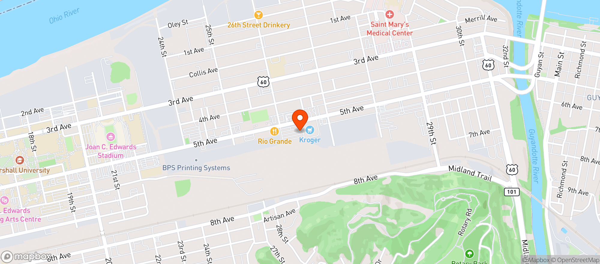 Map showing Kroger