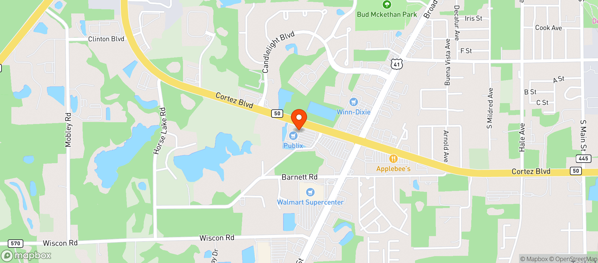 Map showing Publix Super Market