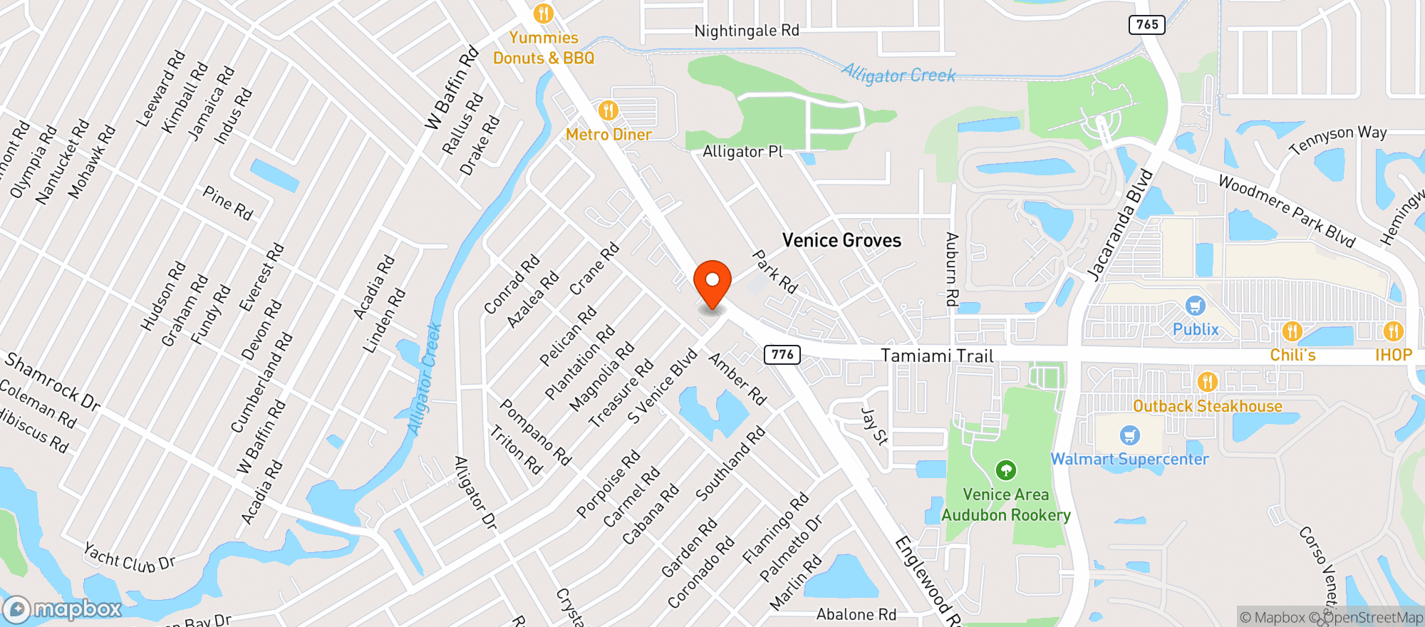 Map showing STOP N SHOP