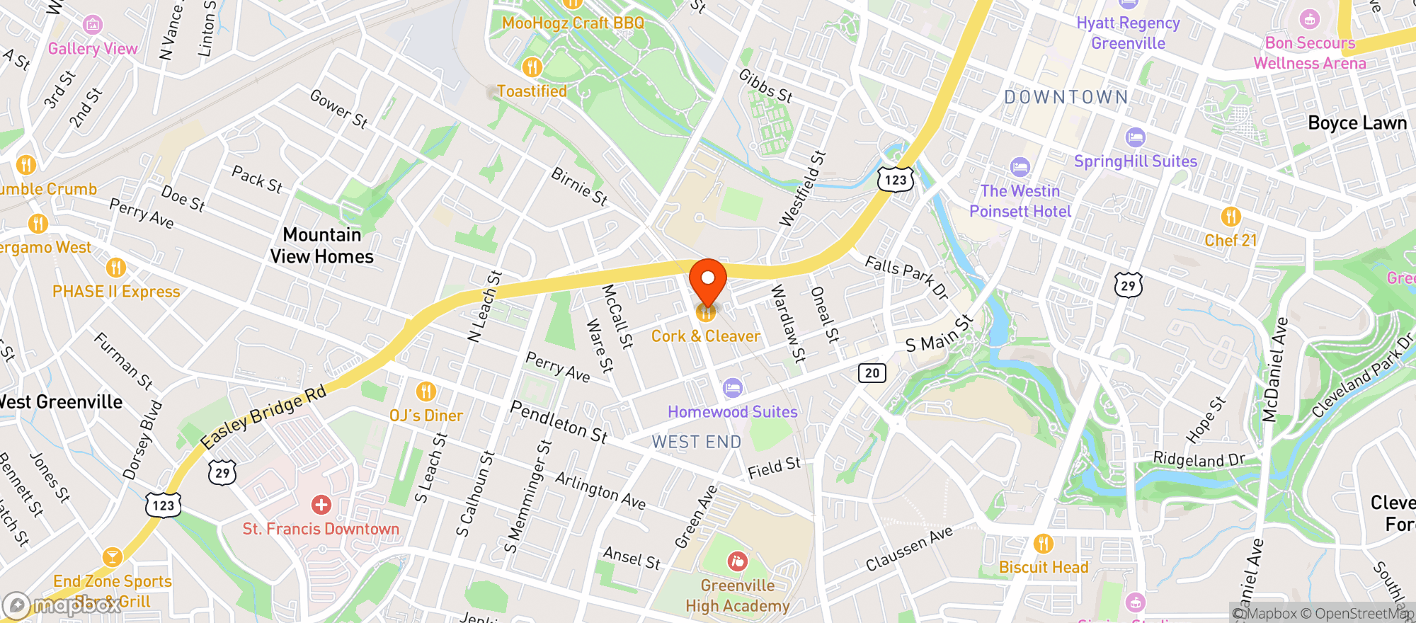 Map showing Cork & Cleaver #0700441784