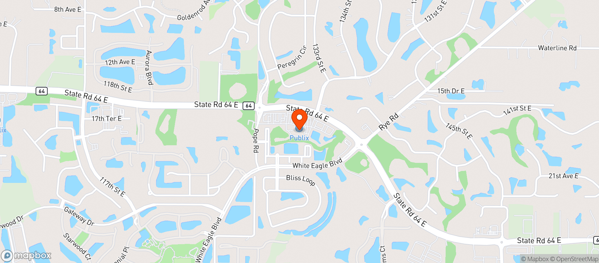 Map showing Publix