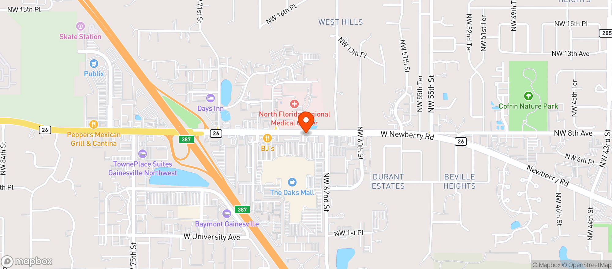 Map showing Gnc