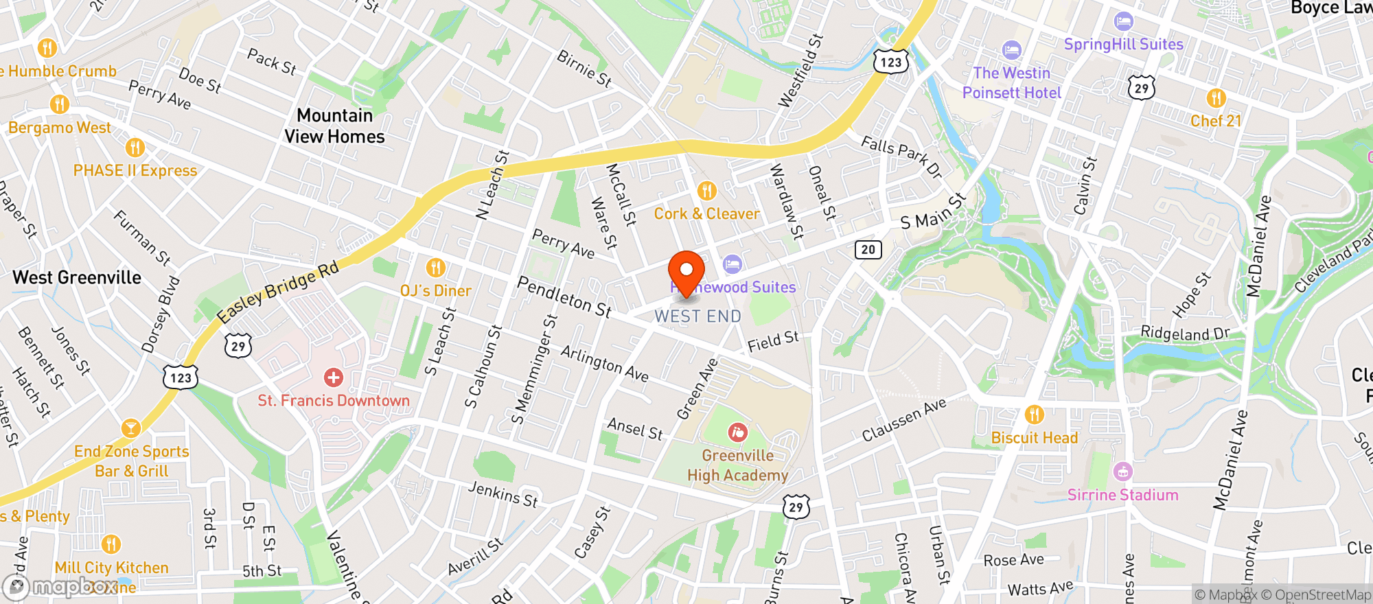 Map showing The Goat Bar & Grill