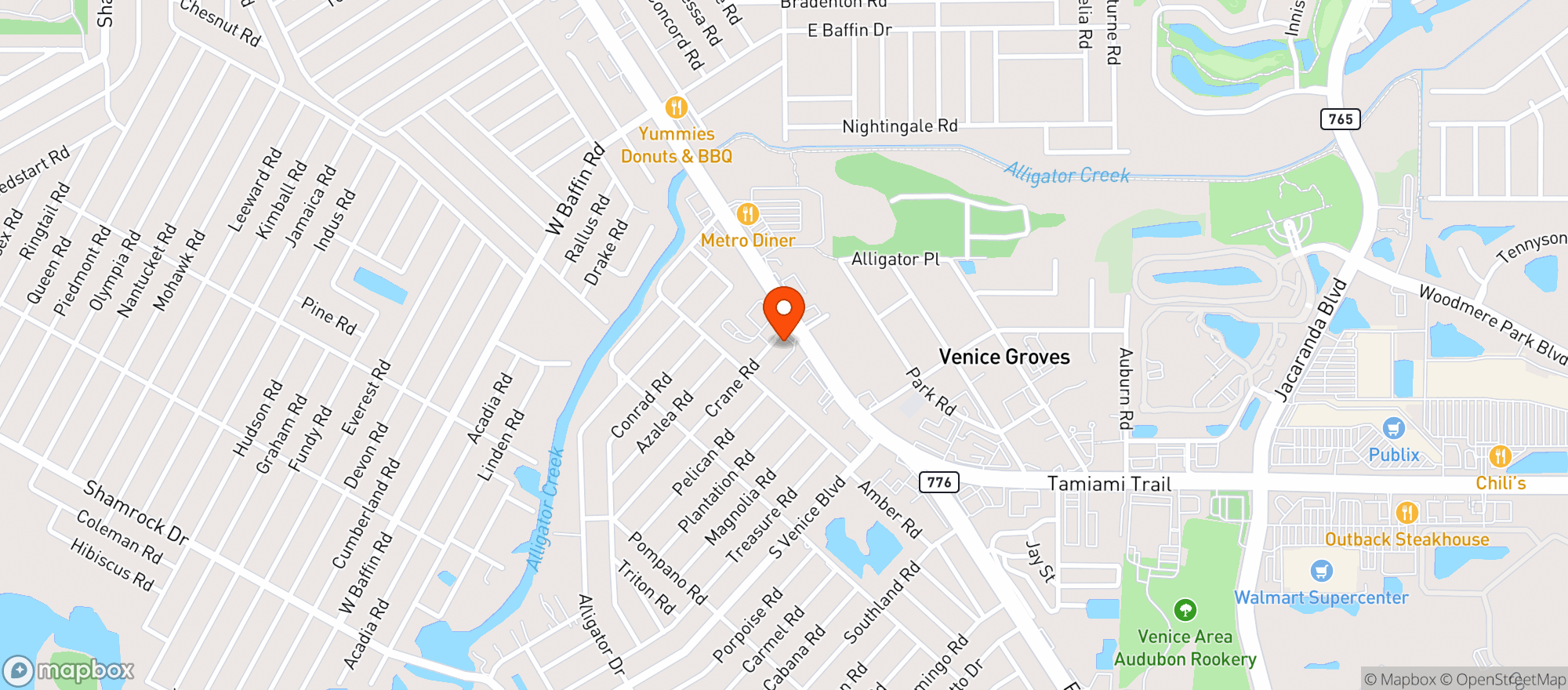 Map showing Venice Food Mart 2200