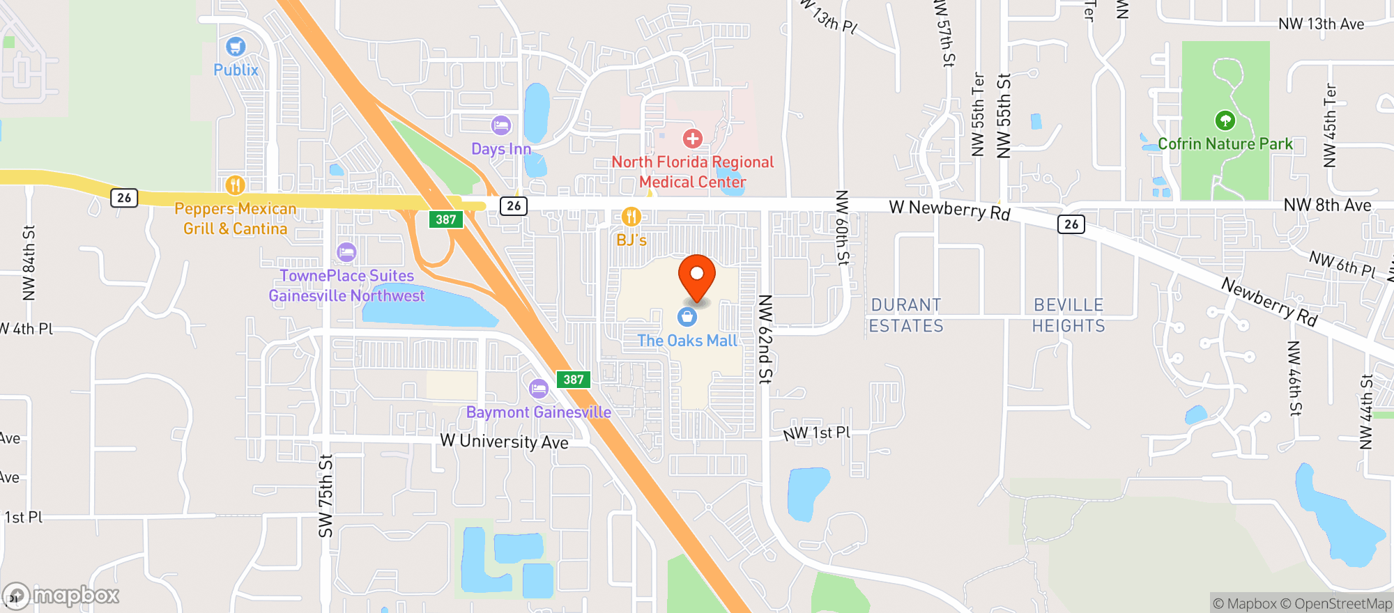 Map showing Buffalo Wild Wings Gril #655