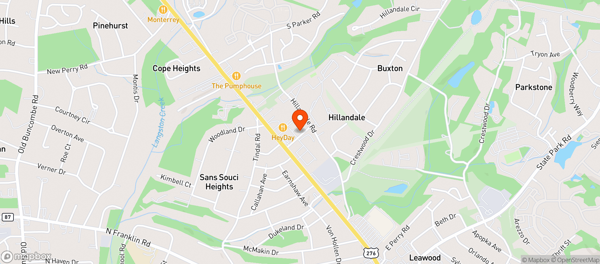 Map showing Pillar Holistic Living