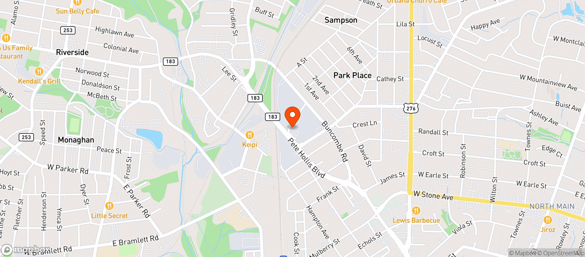 Map showing Poe Mill Music