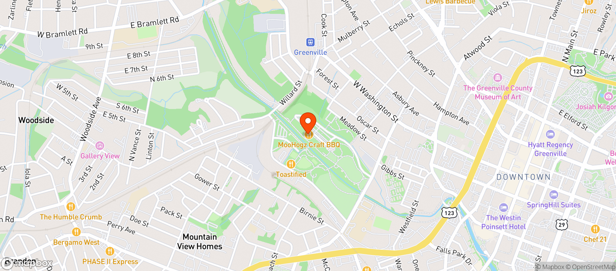 Map showing Community Tap Trailside