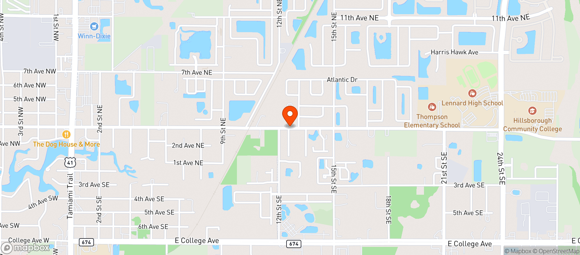 Map showing Moose Lodge