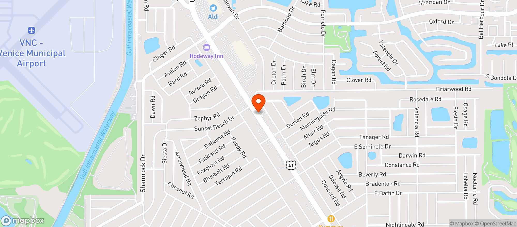 Map showing Bennys Bada Bing