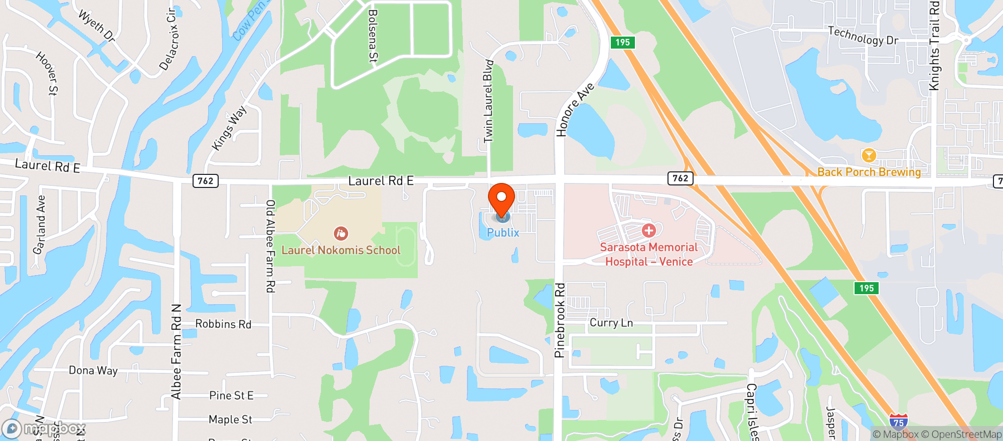 Map showing Publix Super Market #1433