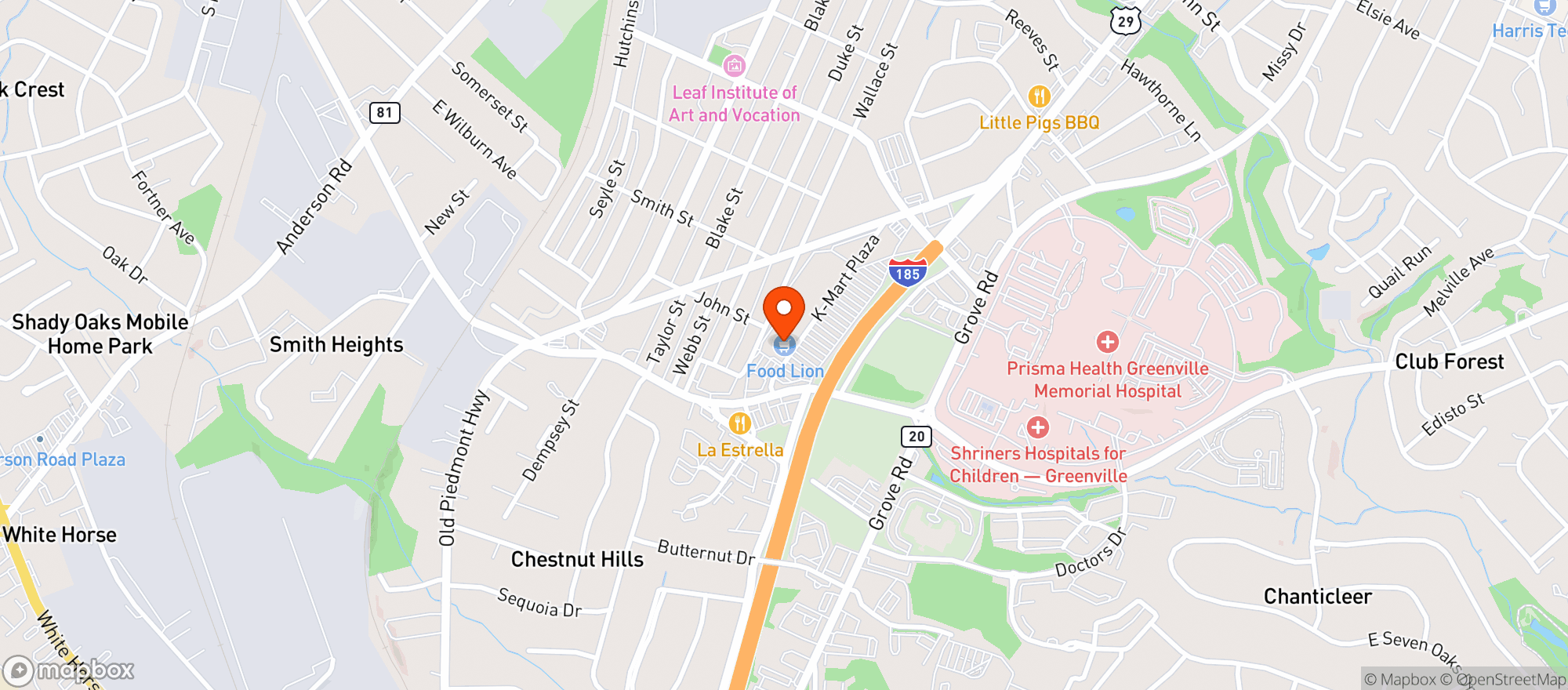 Map showing Food Lion #2842