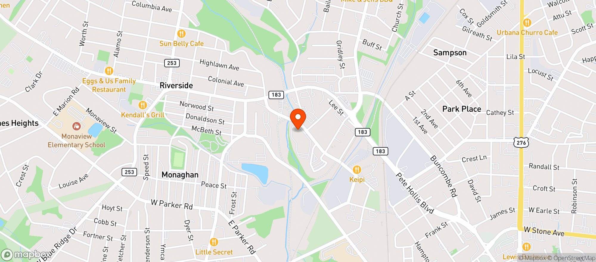 Map showing Organic Bunny