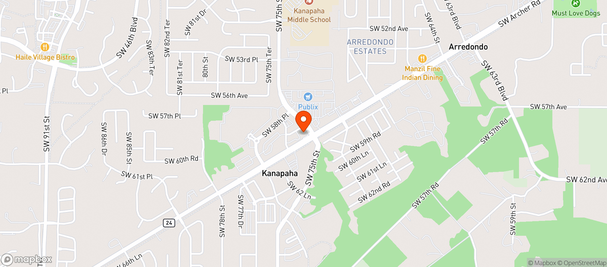 Map showing Circle K #6162