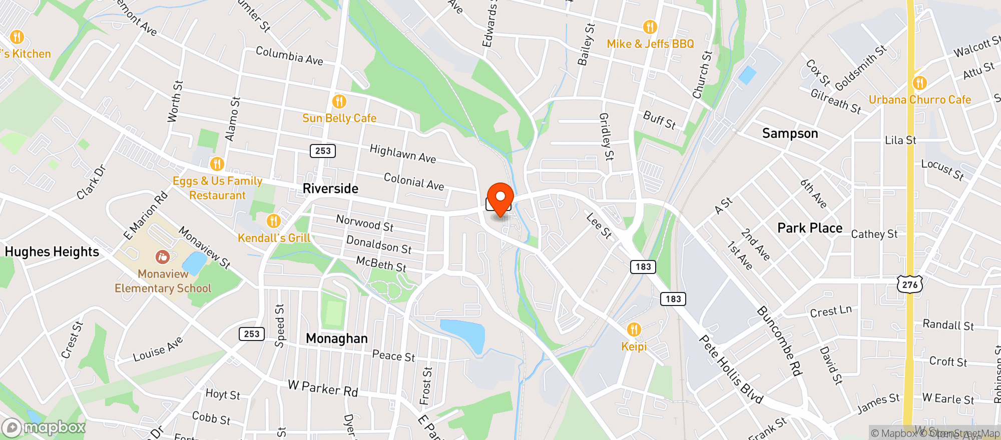 Map showing Swamp Rabbit Cafe And Grocery