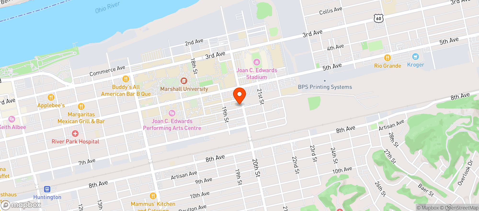 Map showing Stadium Spirits