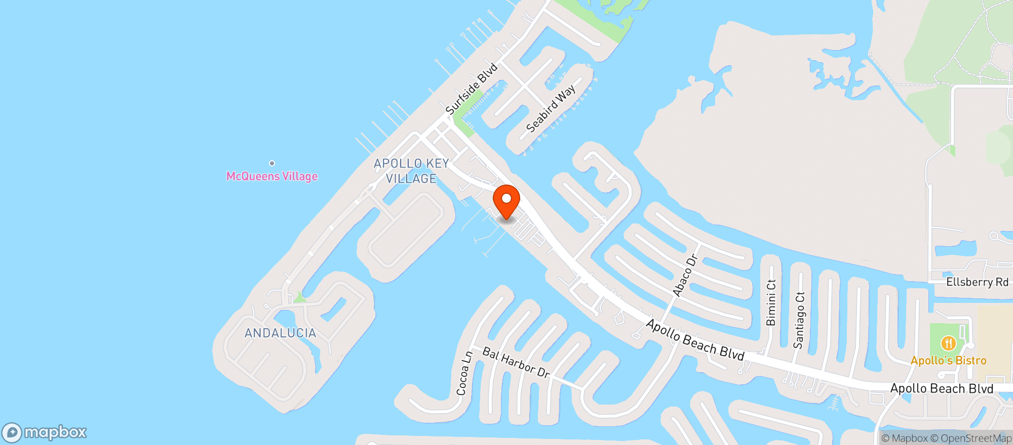 Map showing Circles Waterfront Restaurant