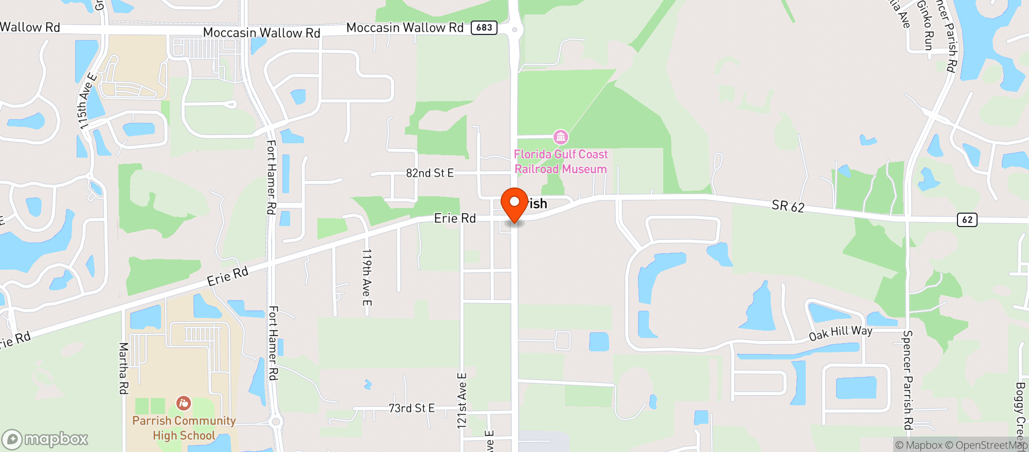 Map showing Parrish Super Market