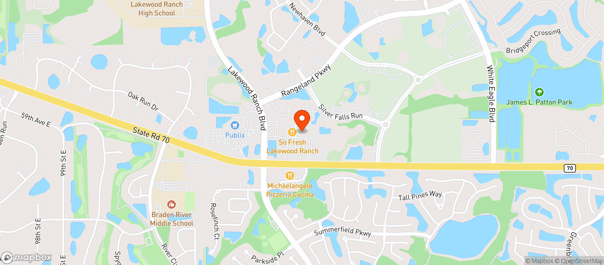 Map showing Fuego Comida & Tequila Lounge