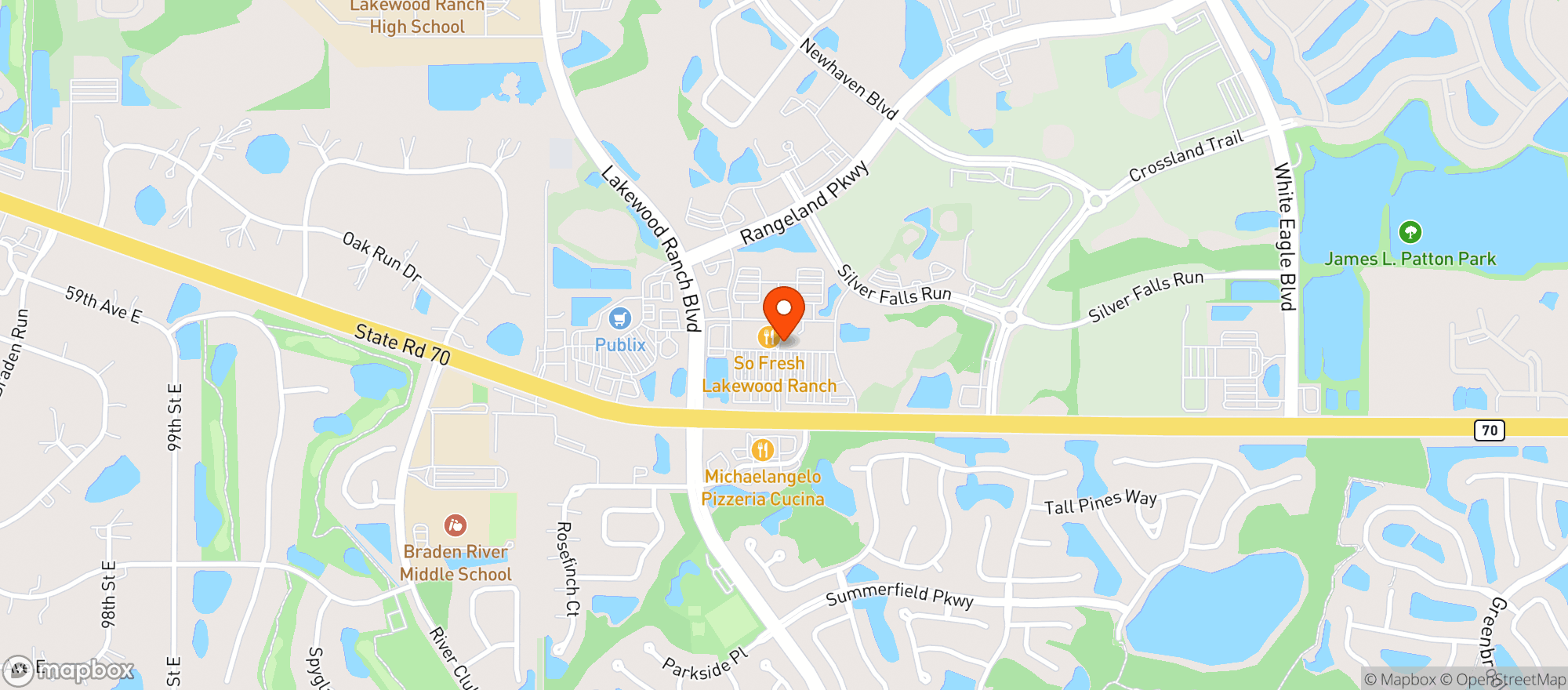 Map showing Tsunami Sushi & Hibachi