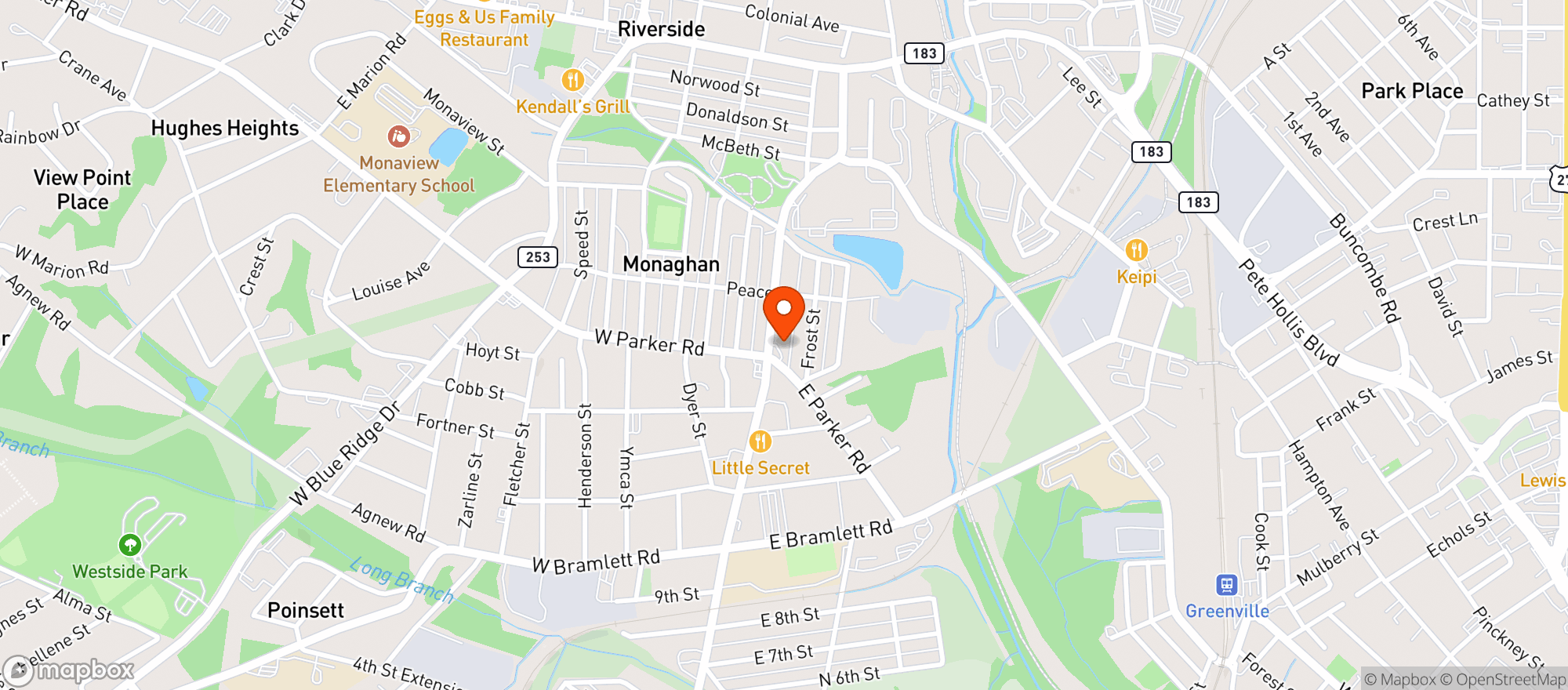 Map showing Garden Spot Parker (gvl)