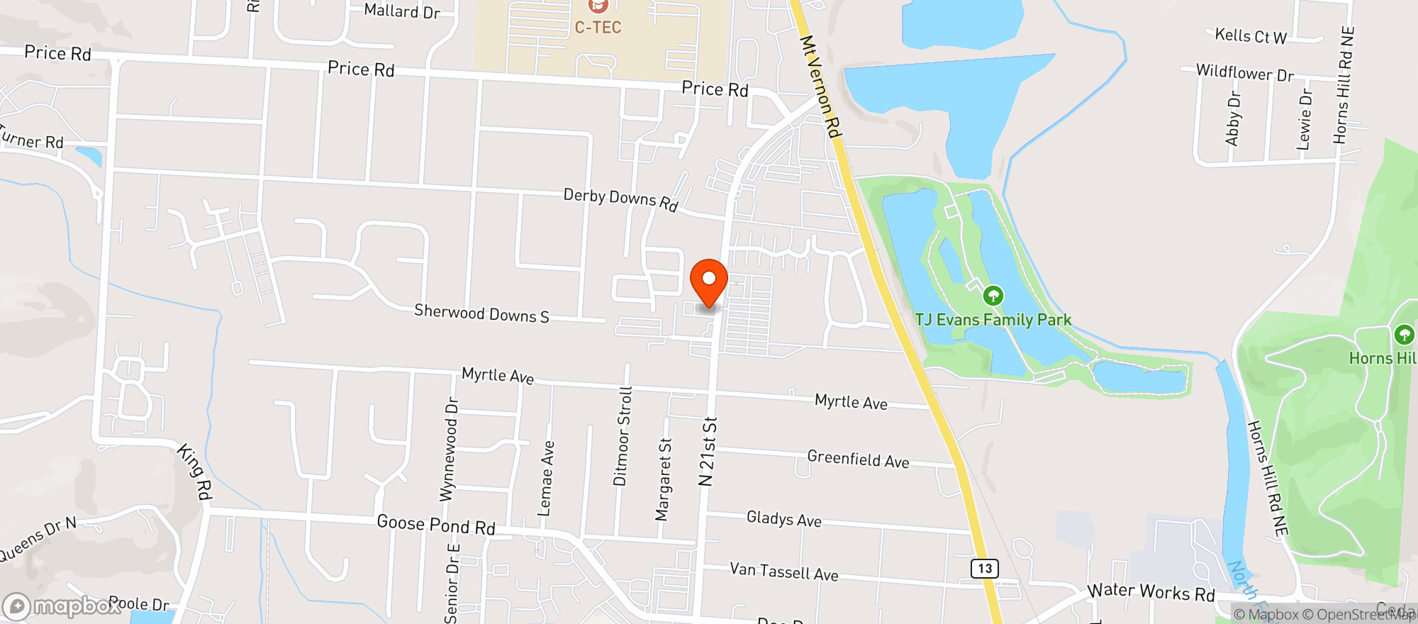 Map showing Old Bag Of Nails