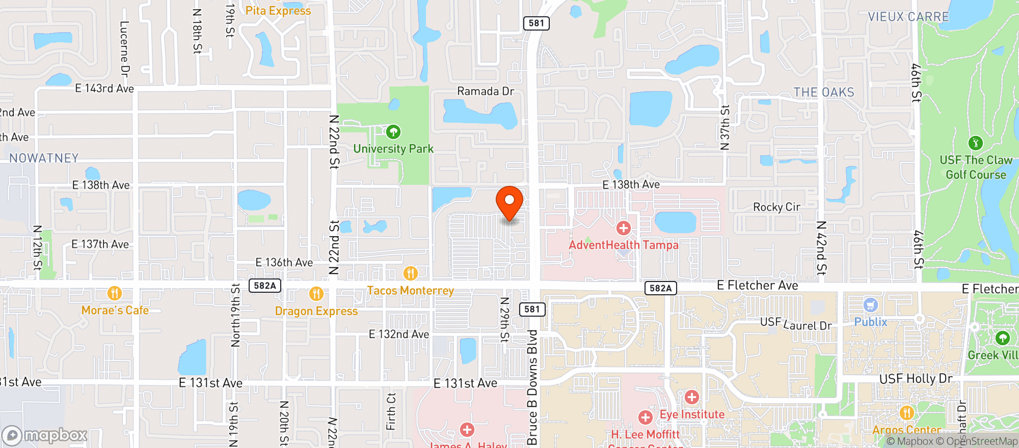 Map showing Target - University Plaza