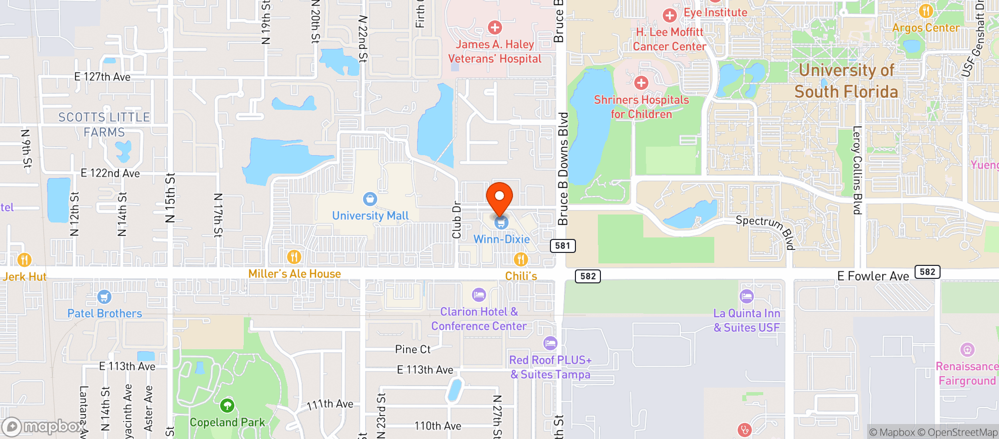 Map showing Winn Dixie