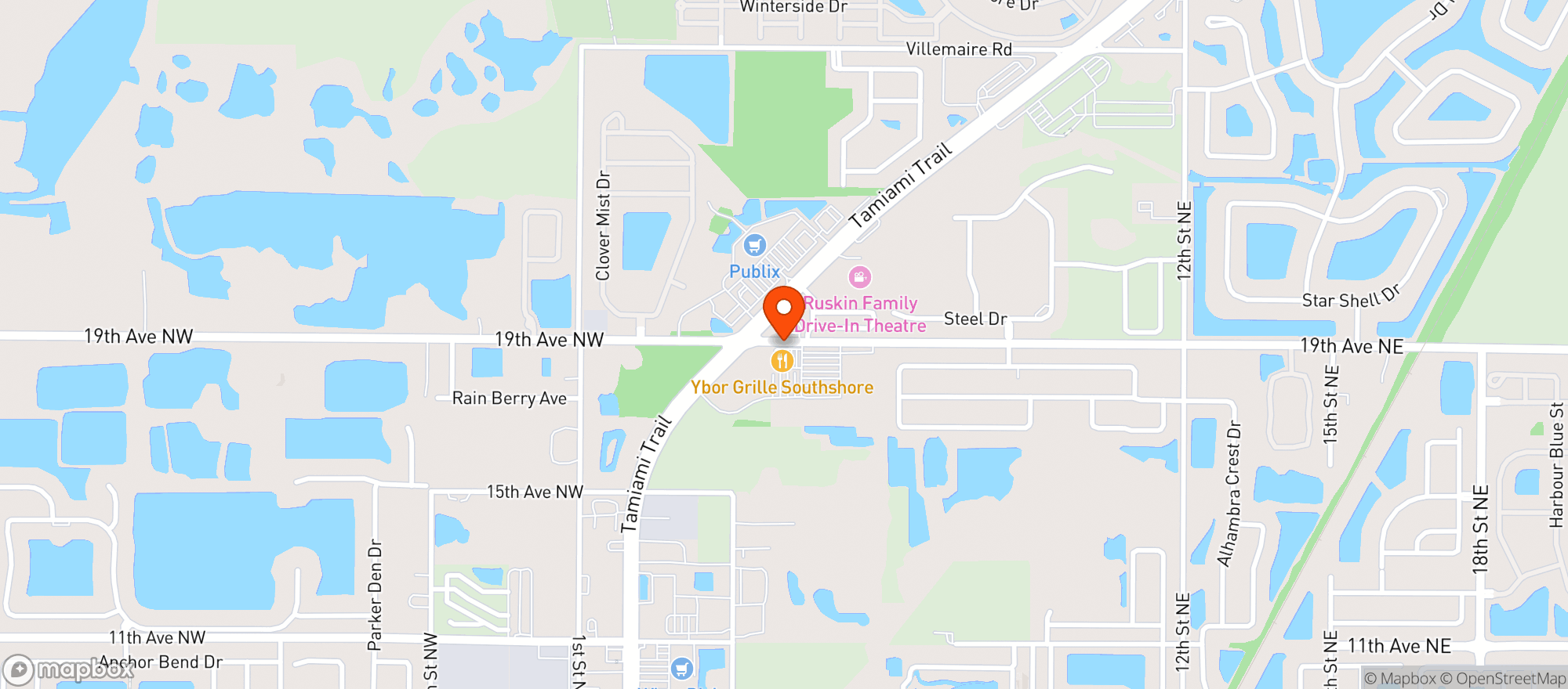 Map showing Ybor Grille