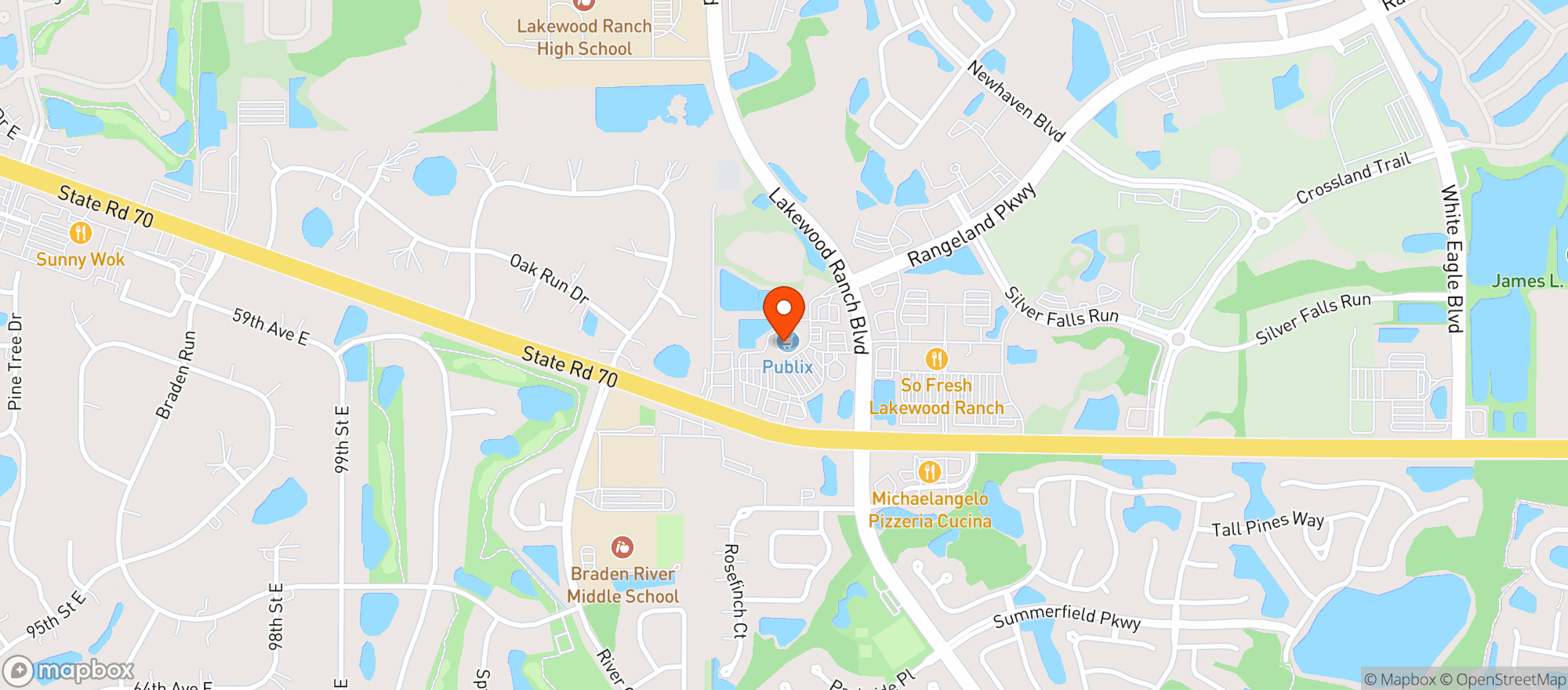 Map showing Publix