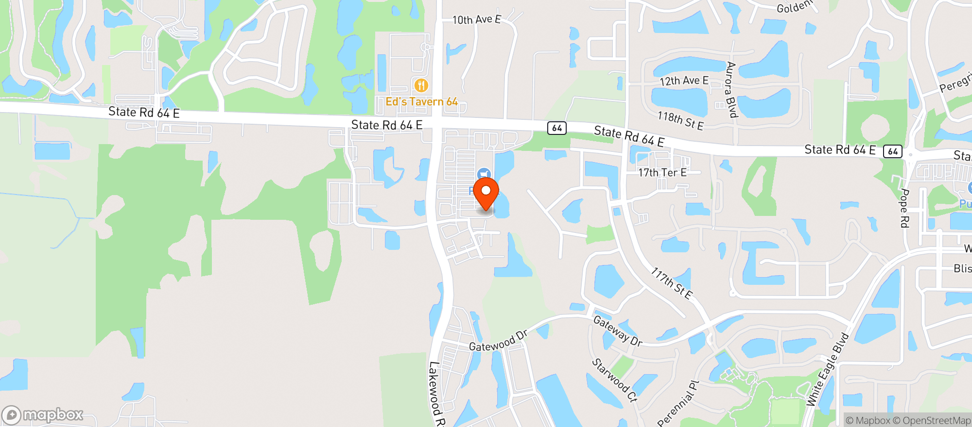 Map showing Wolves Head Pizza And Wings