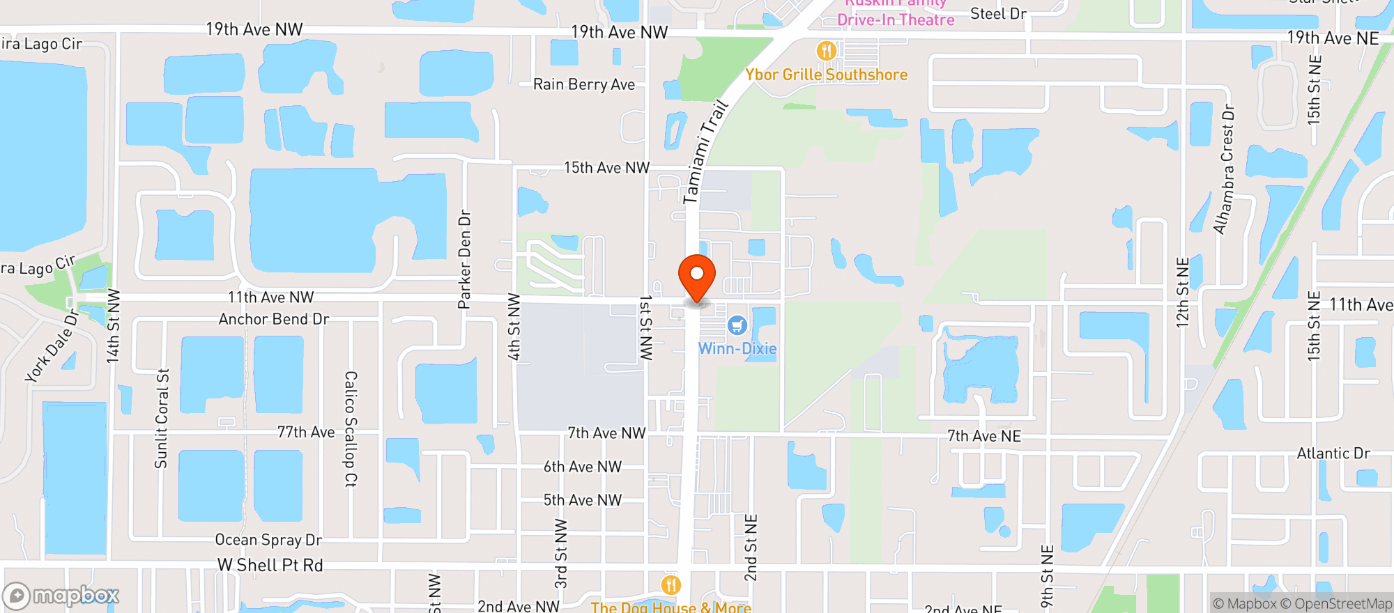 Map showing Winn Dixie