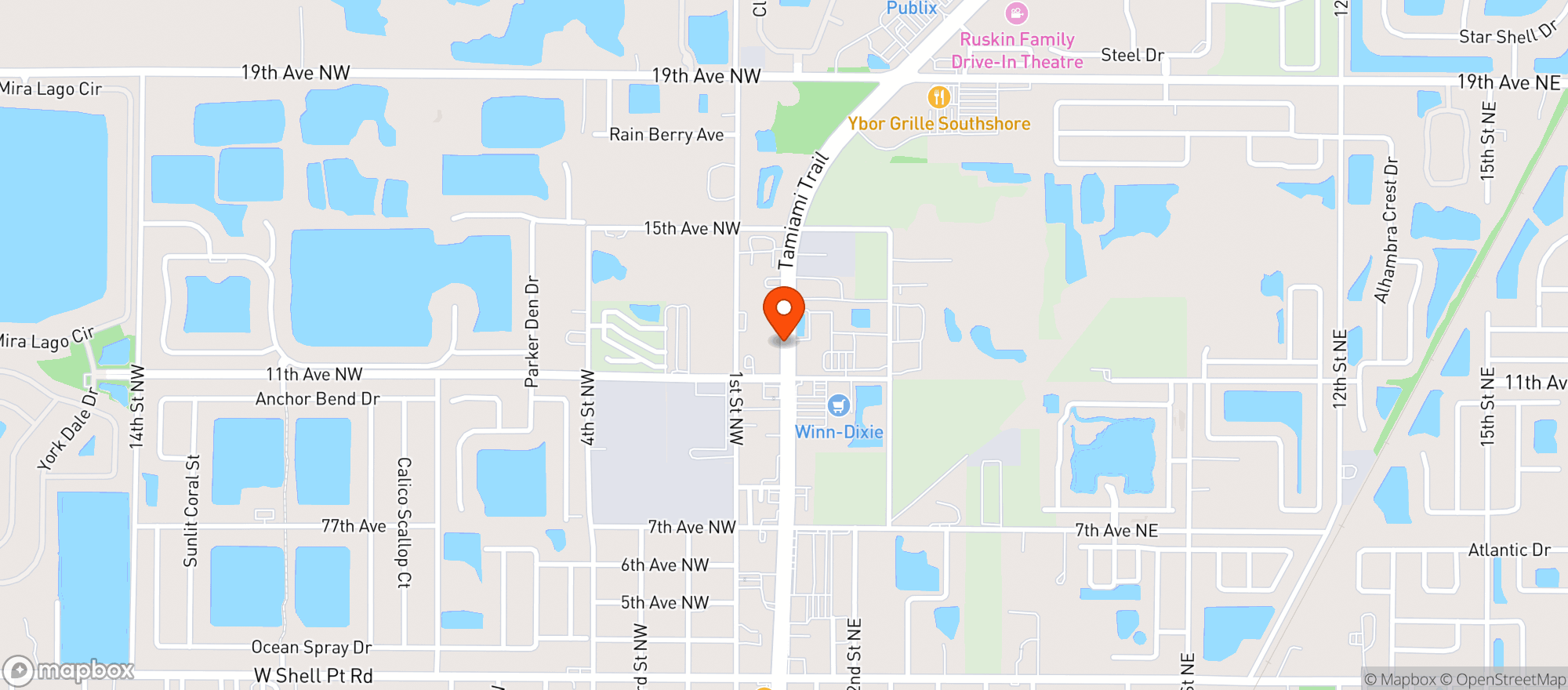 Map showing El Rodeo Mexican Bar & Grill