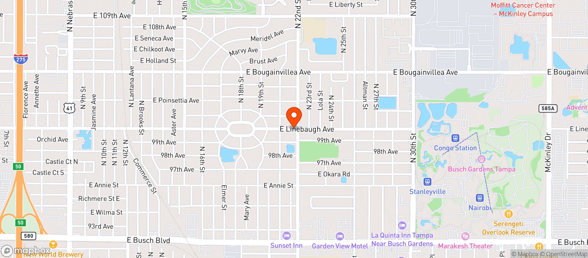 Map showing Mikes 22nd Food Mart