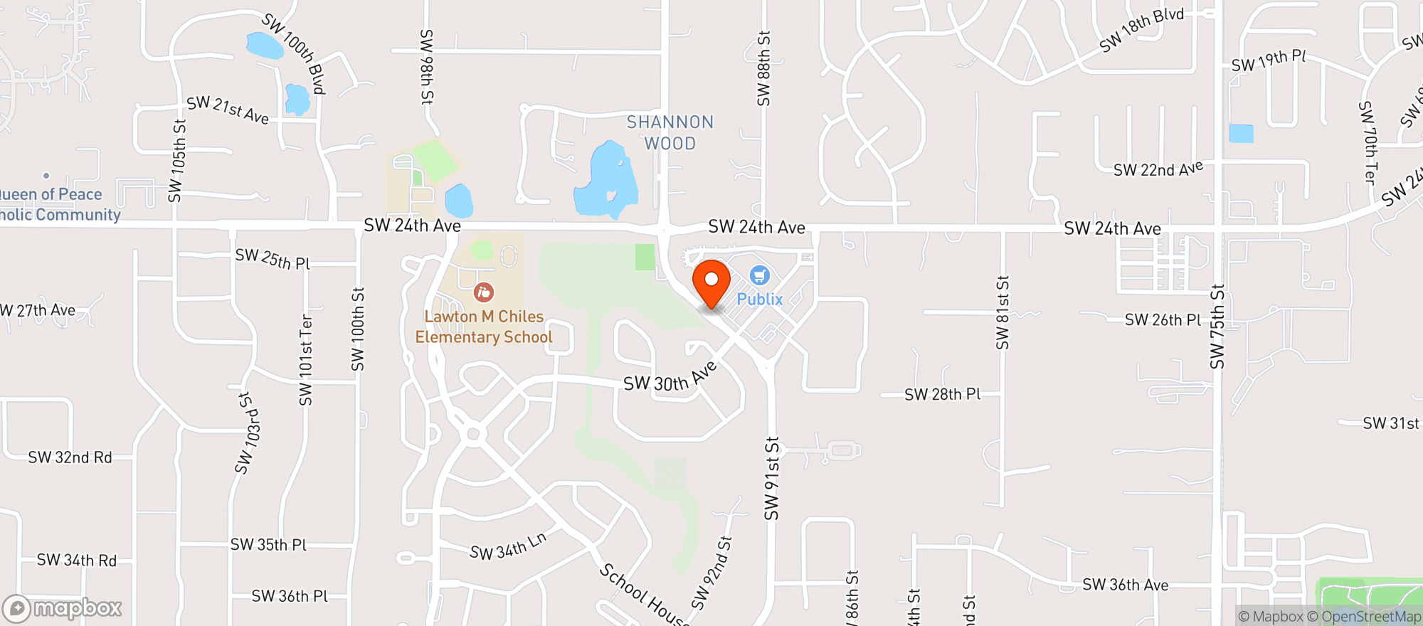 Map showing Publix Super Market