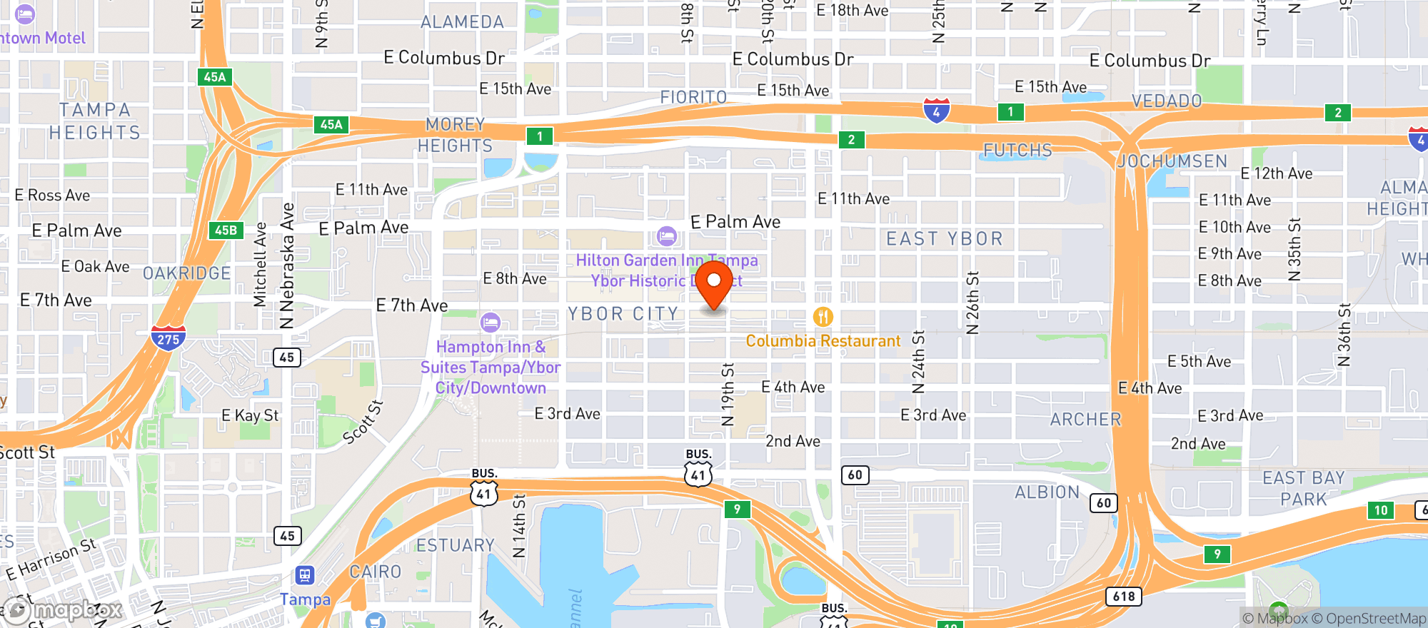 Map showing Ybor Urban Market-30011