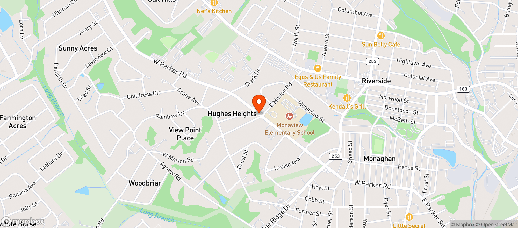 Map showing Los Primos Mexican Restaurant