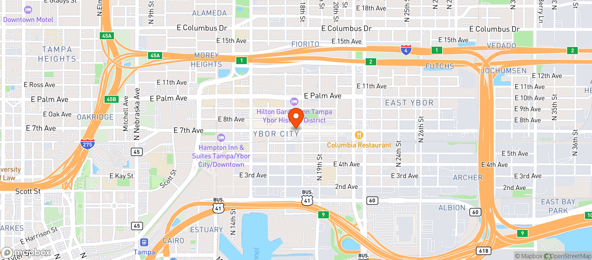 Map showing Due Amici Pizza
