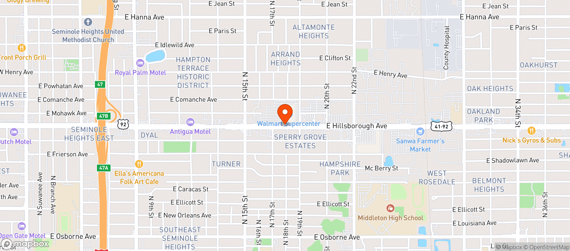 Map showing Walmart Supercenter