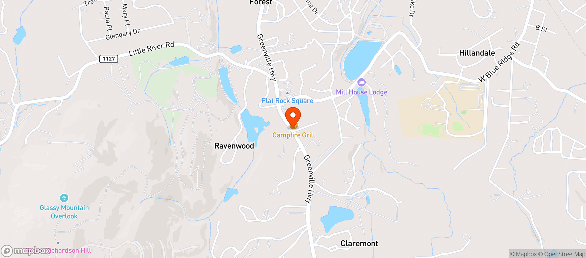 Map showing Campfire Grill