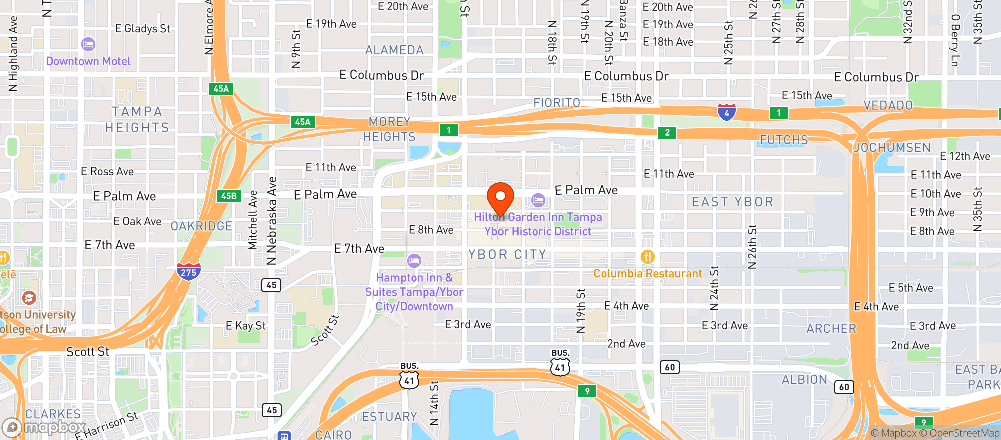 Map showing Ybor City Wine Bar