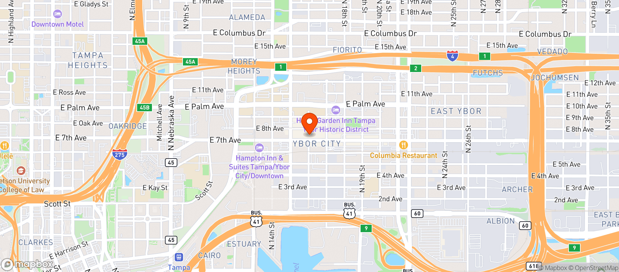 Map showing Ybor City Tap House