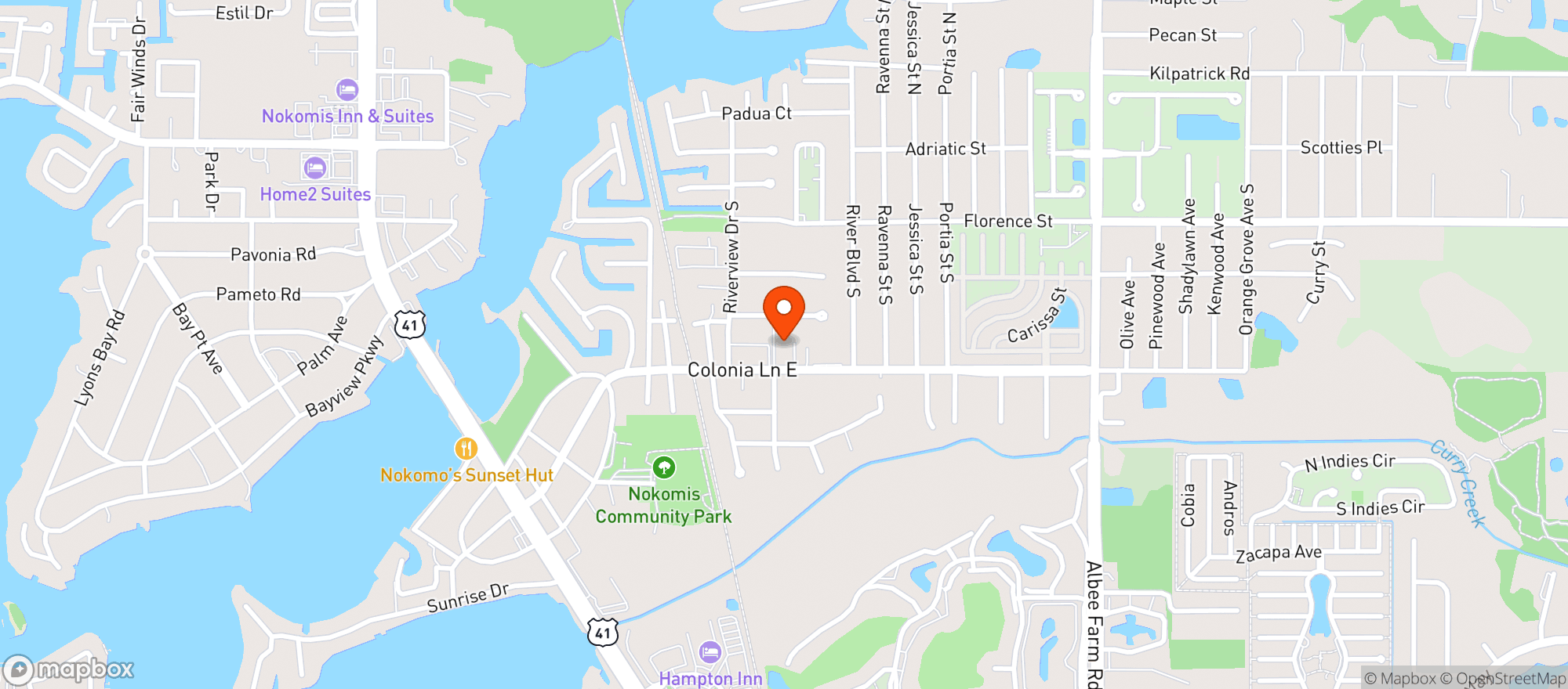 Map showing Eagles Lodge #3482