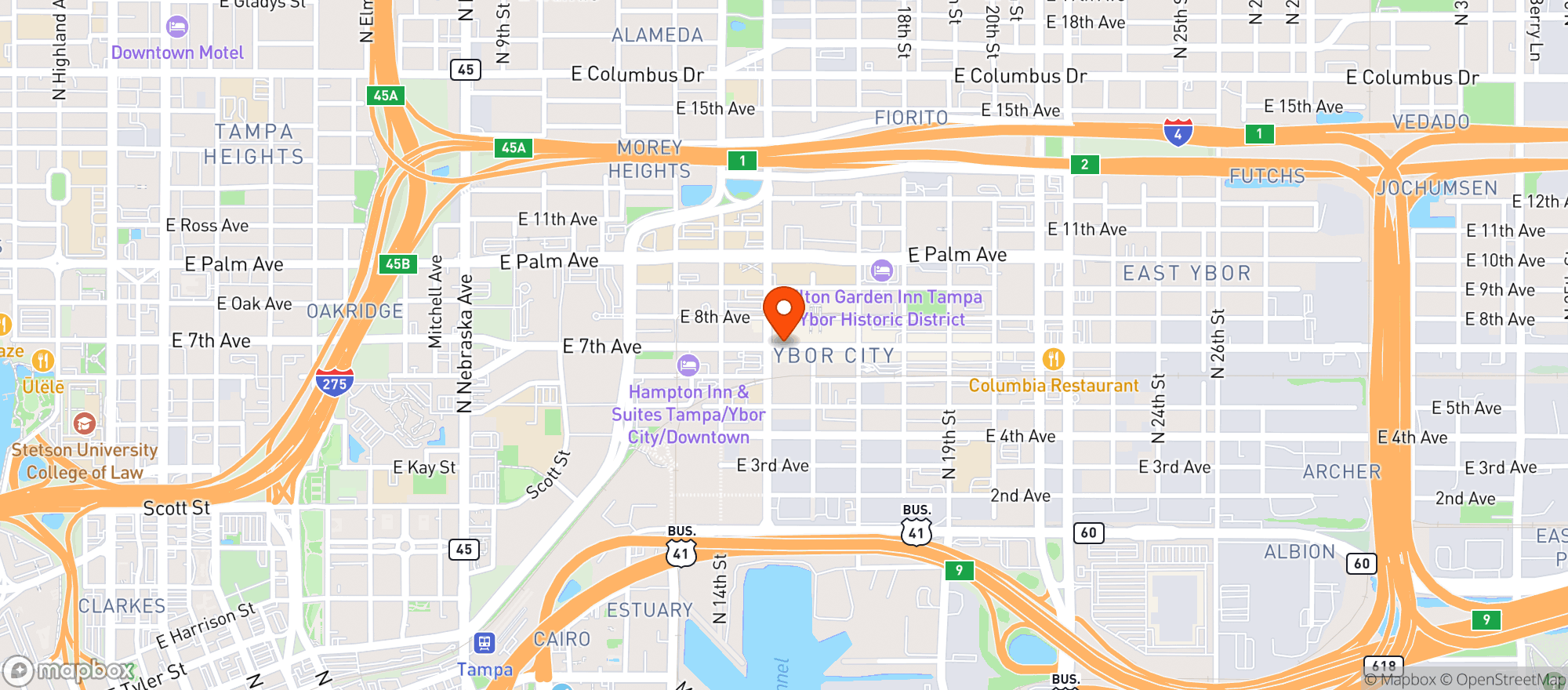 Map showing New York New York Pizza